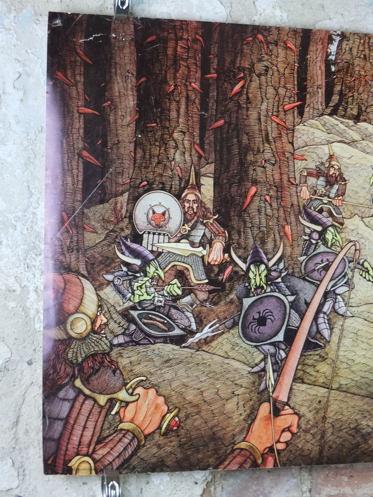 1970s Forest Reckoning Poster, GA35 epic adventure quest art by Rodney Matthews, Big O Posters, fantasy wall art decor