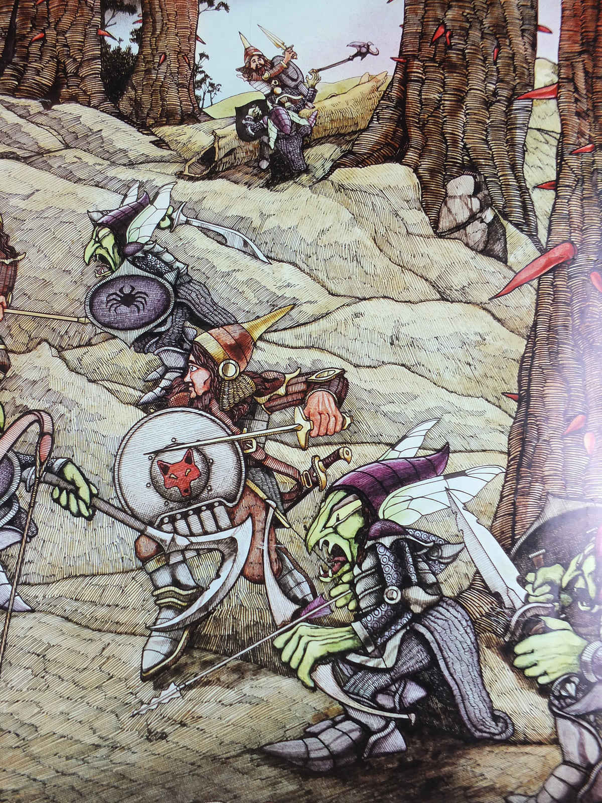 1970s Forest Reckoning Poster, GA35 epic adventure quest art by Rodney Matthews, Big O Posters, fantasy wall art decor
