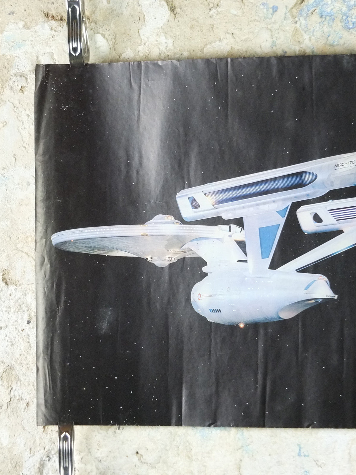 Original Vintage Star Trek Movie Poster, Starship USS Enterprise, NCC-1701, United Federation of Planets, wall art cinema film memorabilia