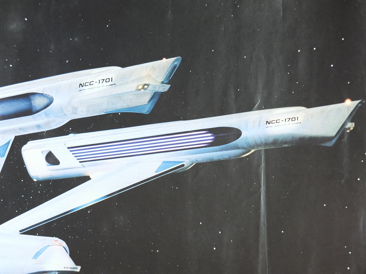 Original Vintage Star Trek Movie Poster, Starship USS Enterprise, NCC-1701, United Federation of Planets, wall art cinema film memorabilia
