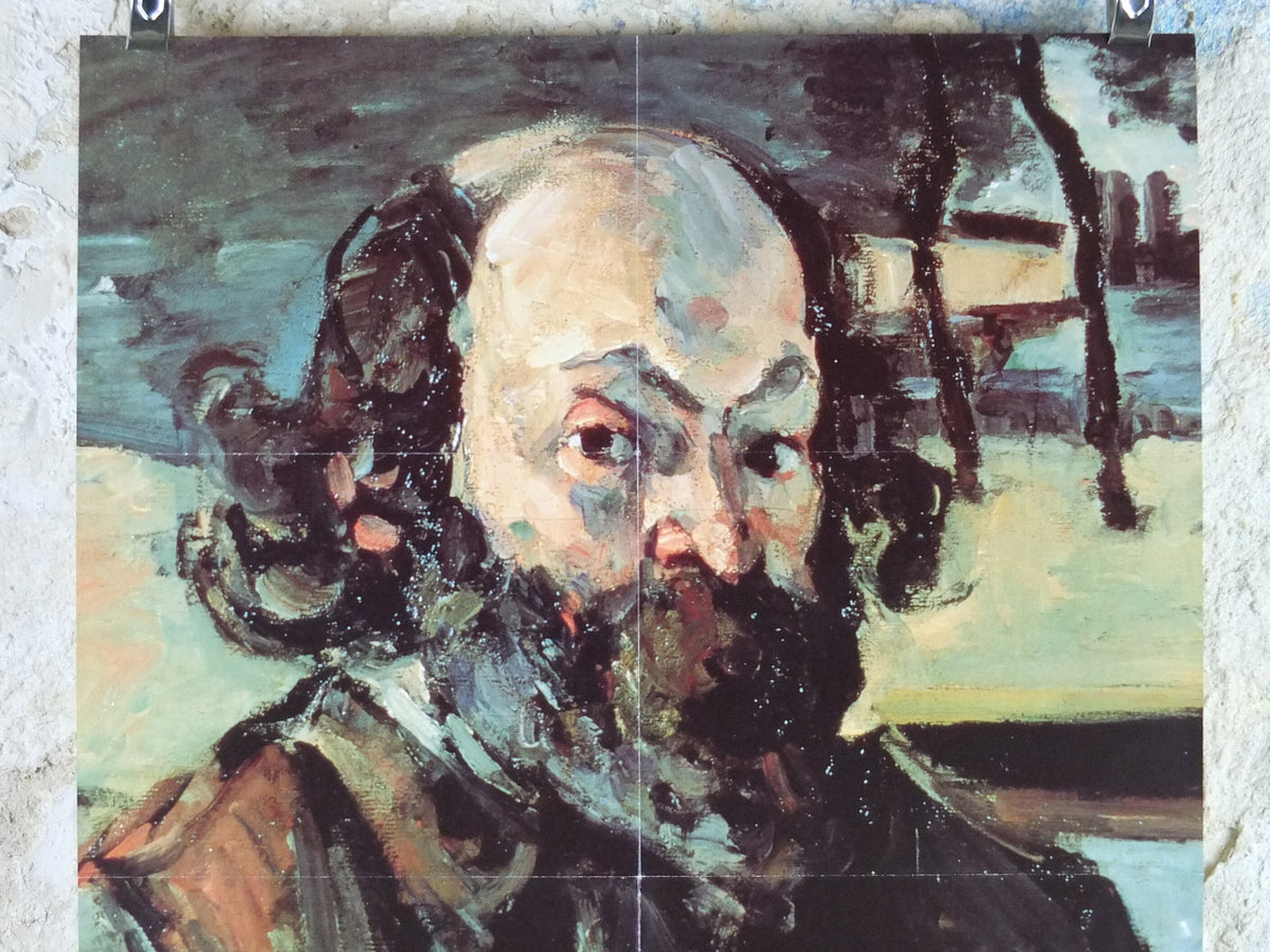 1988 Cezanne Poster, Self Portrait from 1872, Royal Academy of Arts, impressionists, artist gallery exhibition wall art decor