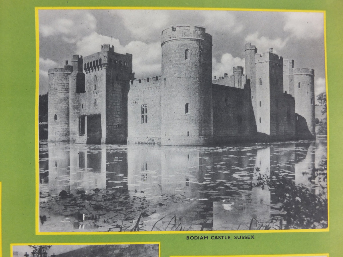 1948 Original National Savings Poster, The National Trust, Bodium Castle, Cheddar Gorge, Lindisfarne Castle, England, wall art retro decor
