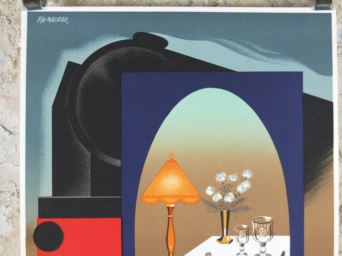 Original Venice Simplon Orient Express Poster, Paris Collection by Fix Masseau, 1985 limited edition of 200, train, art deco, wall art decor