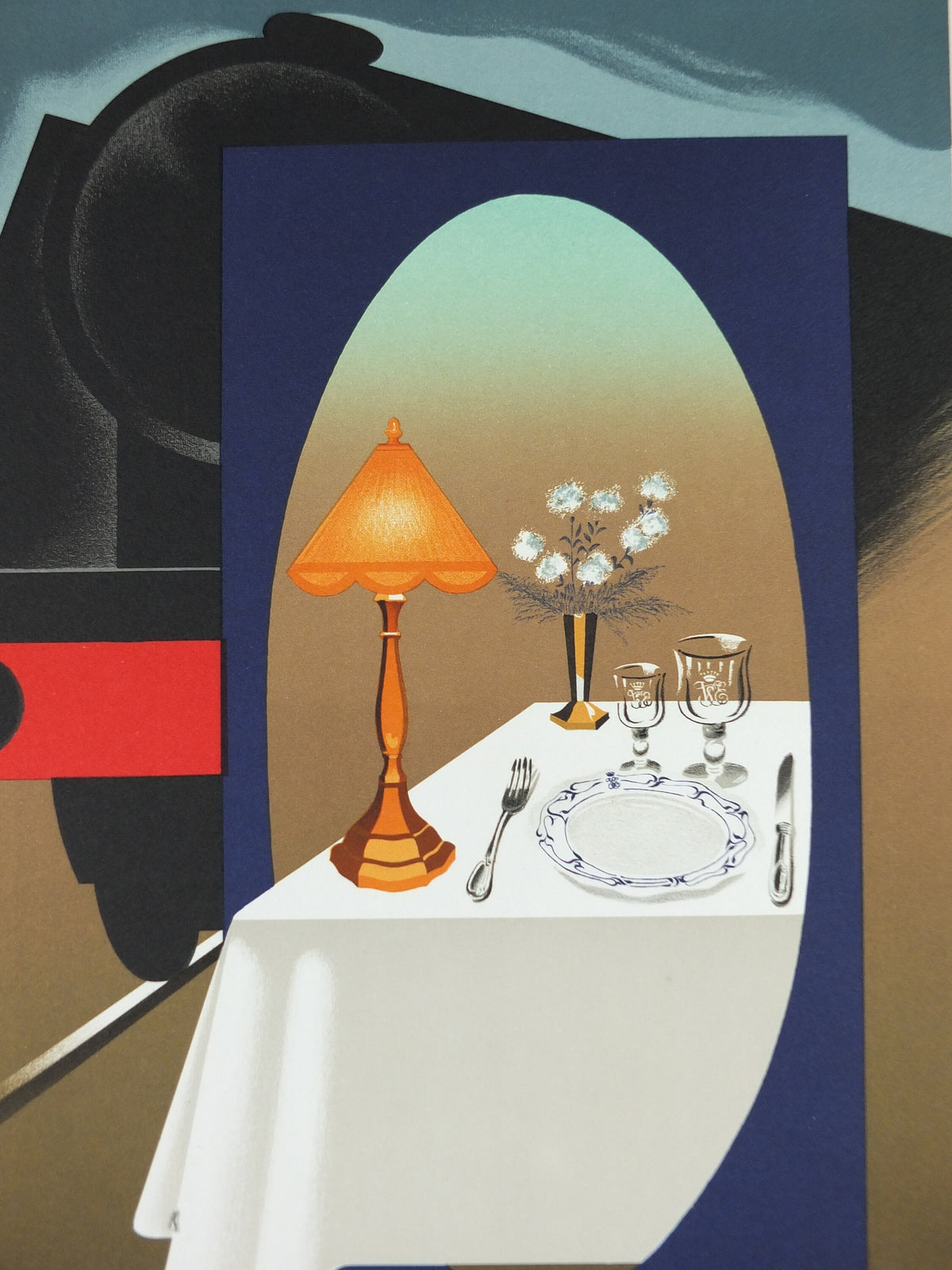 Original Venice Simplon Orient Express Poster, Paris Collection by Fix Masseau, 1985 limited edition of 200, train, art deco, wall art decor