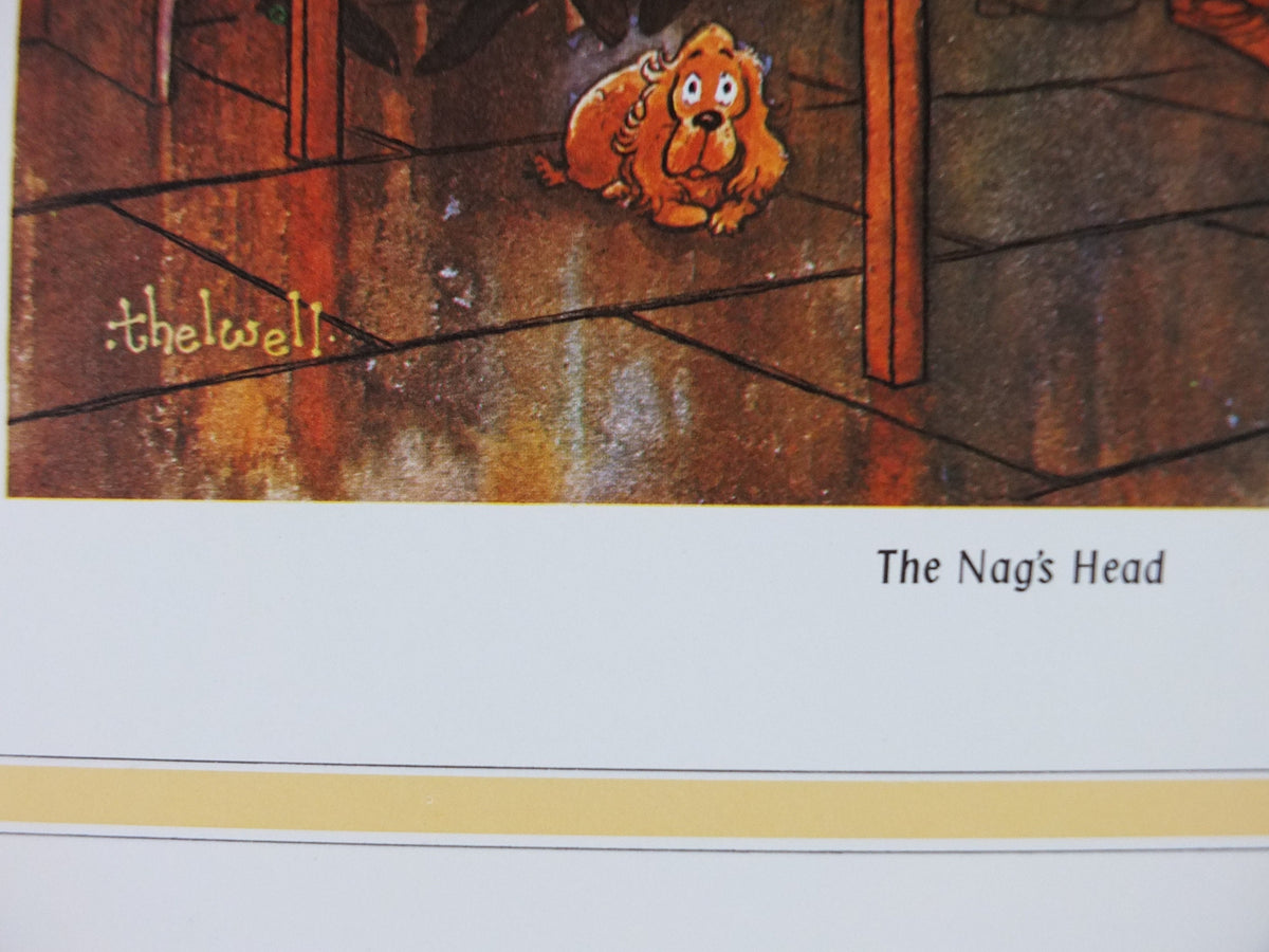 1974 Original Vintage Guinness Poster, The Nag's Head, by Norman Thewell, pub lovers, advertising ale Irish stout print, wall art retro