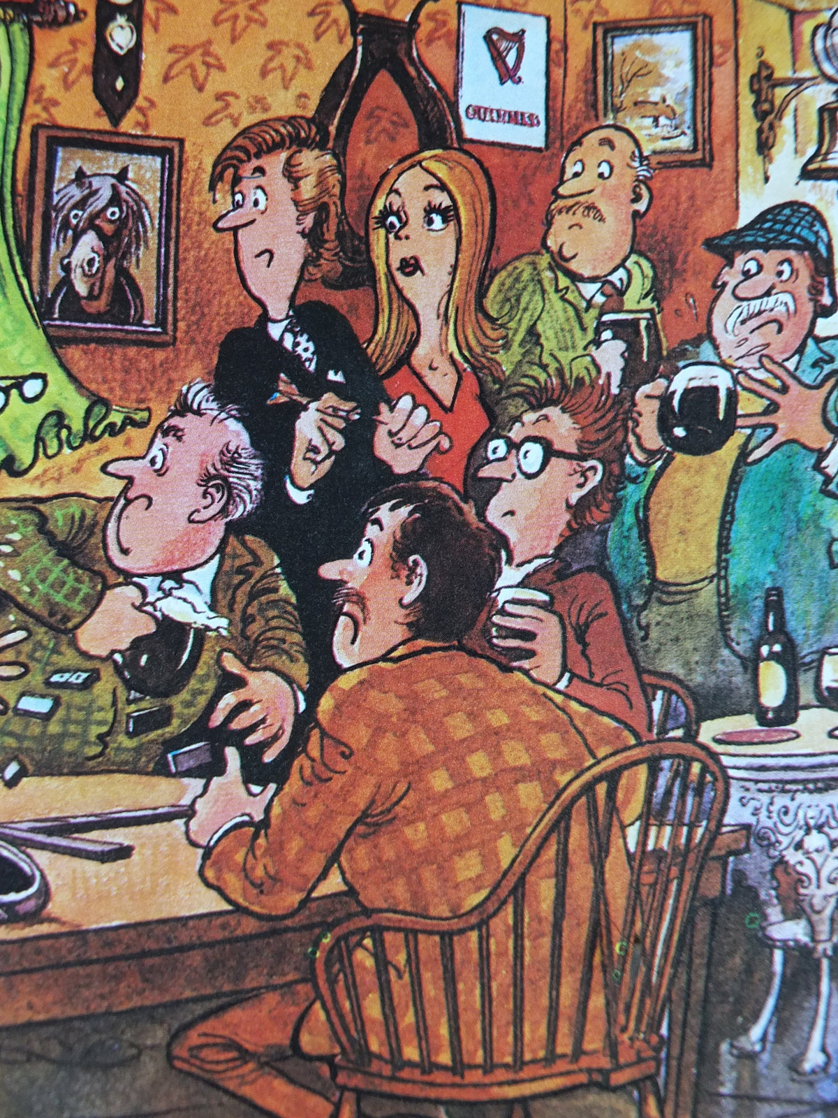 1974 Original Vintage Guinness Poster, The Nag's Head, by Norman Thewell, pub lovers, advertising ale Irish stout print, wall art retro