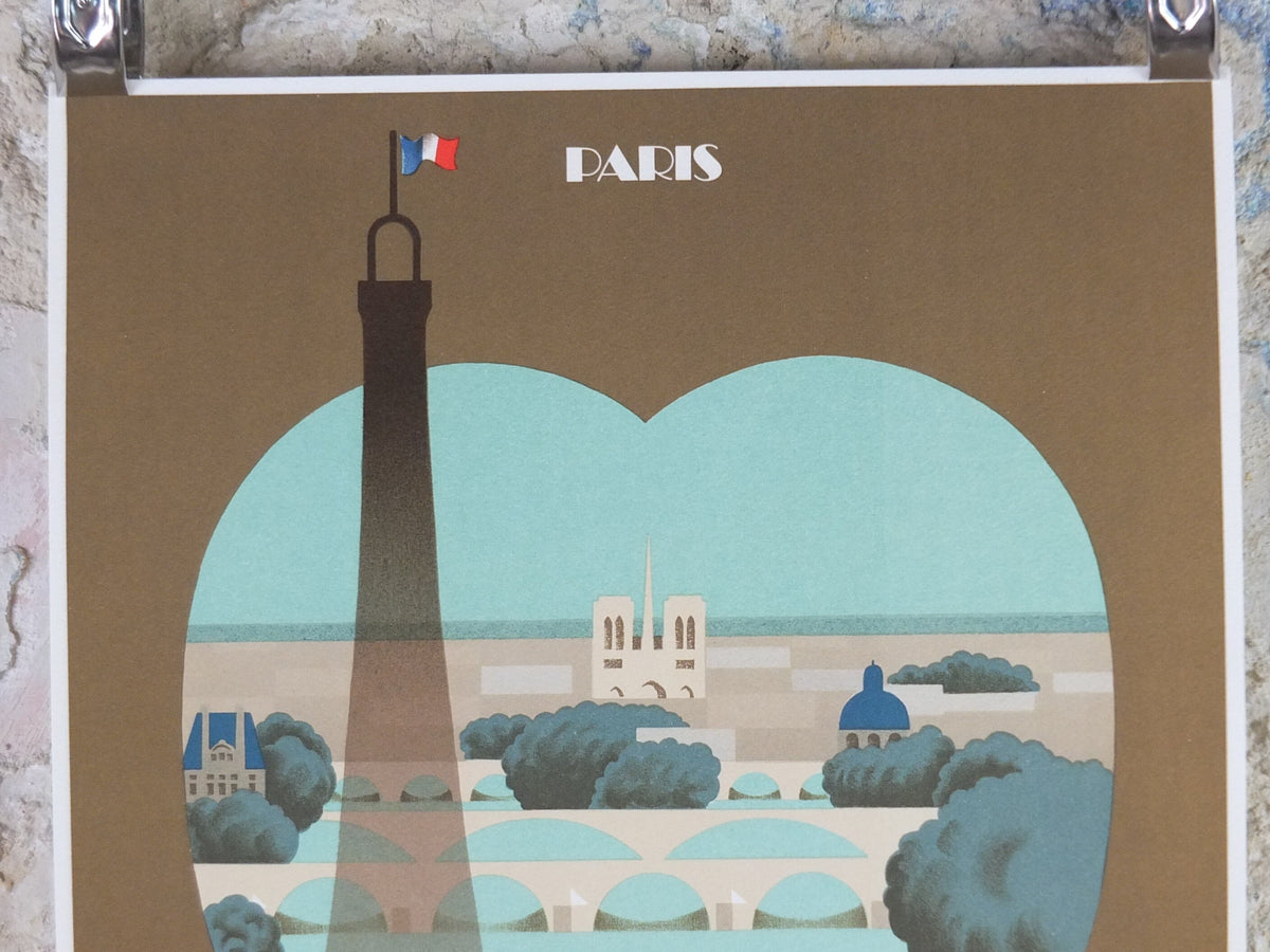 Original Venice Simplon Orient Express Poster, Paris Fix Masseau, Eiffel Tower 1985 limited edition of 200, train, art deco, wall art decor