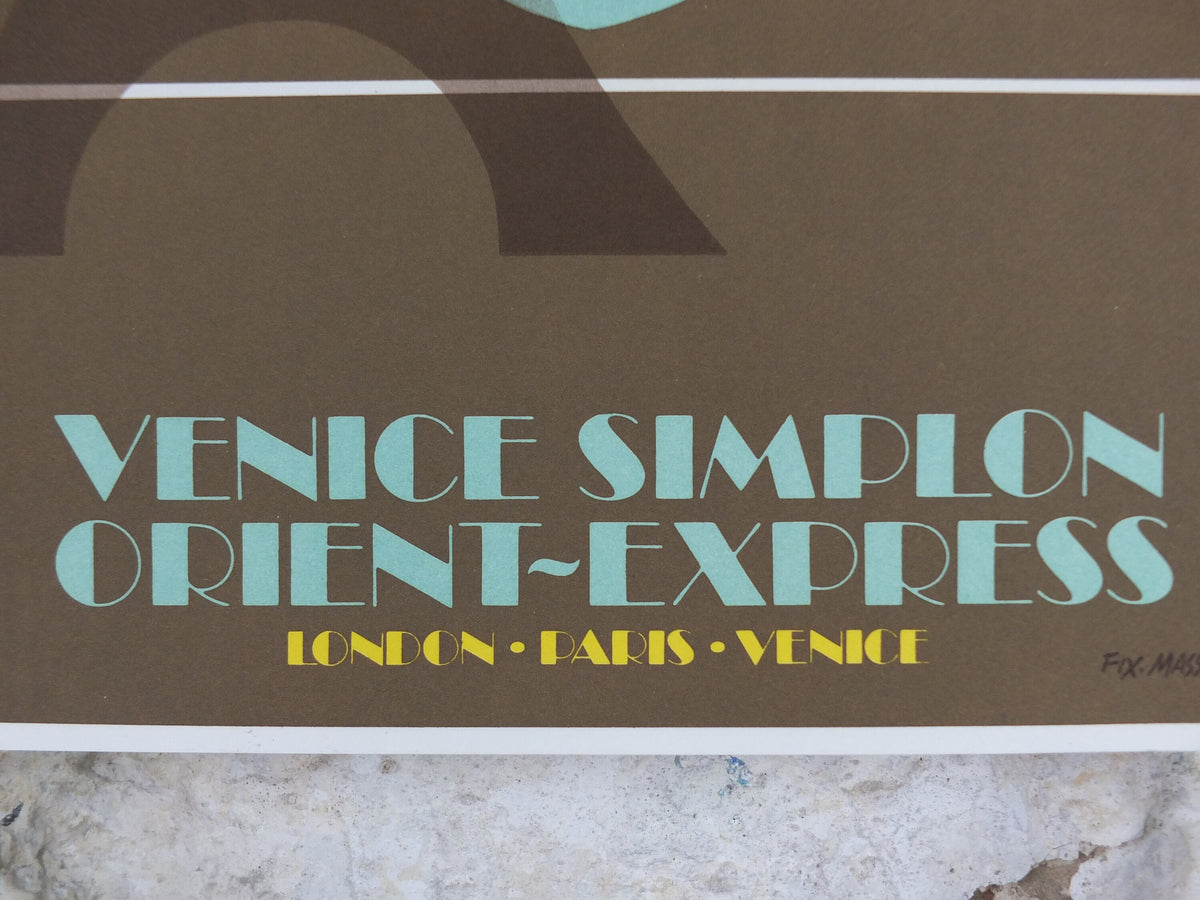 Original Venice Simplon Orient Express Poster, Paris Fix Masseau, Eiffel Tower 1985 limited edition of 200, train, art deco, wall art decor