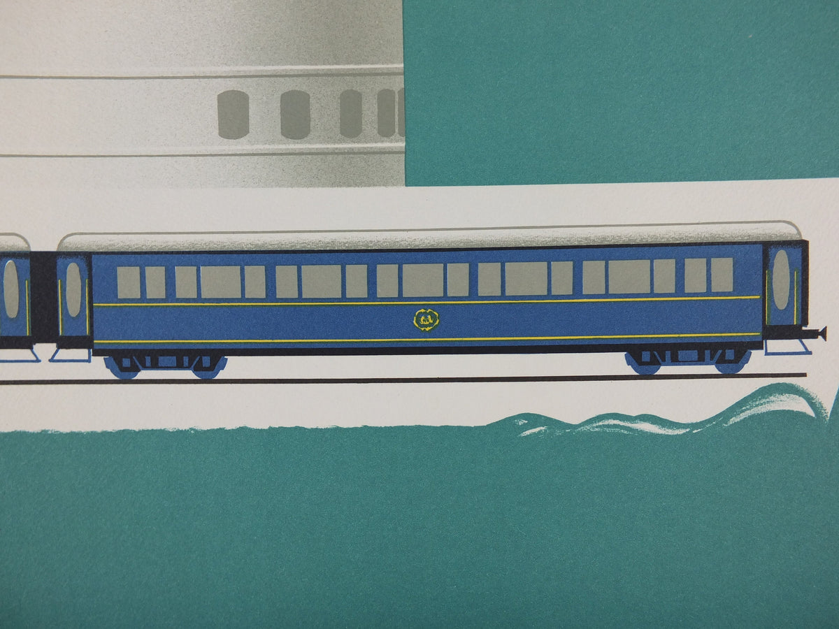 Original Venice Simplon Orient Express Poster, Dover Calais ferry, Fix Masseau, 1985 limited edition of 200, train, art deco, wall art decor