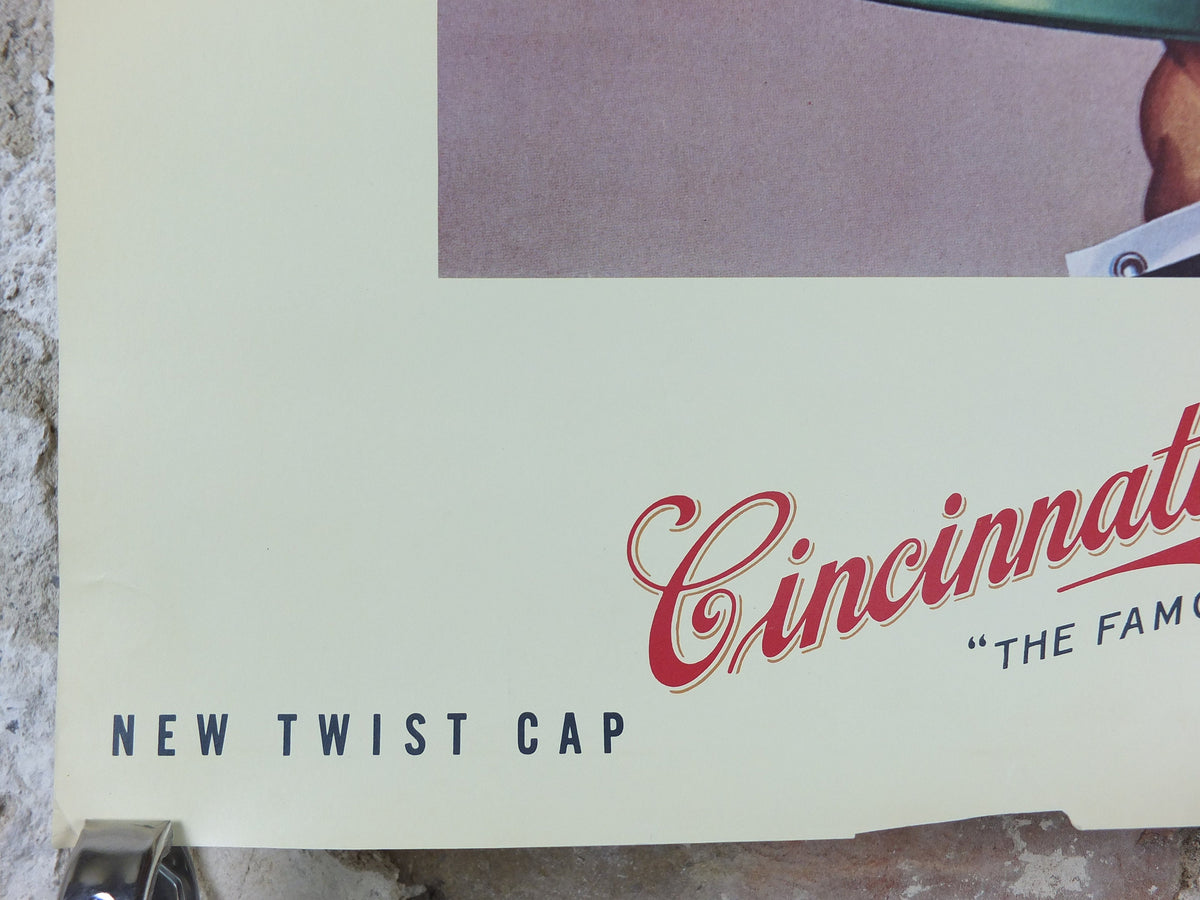 1980s Cincinatti Cream Poster, The Famous Cinci, Who wants the handsome waiter, advertising lager beer, wall art decor