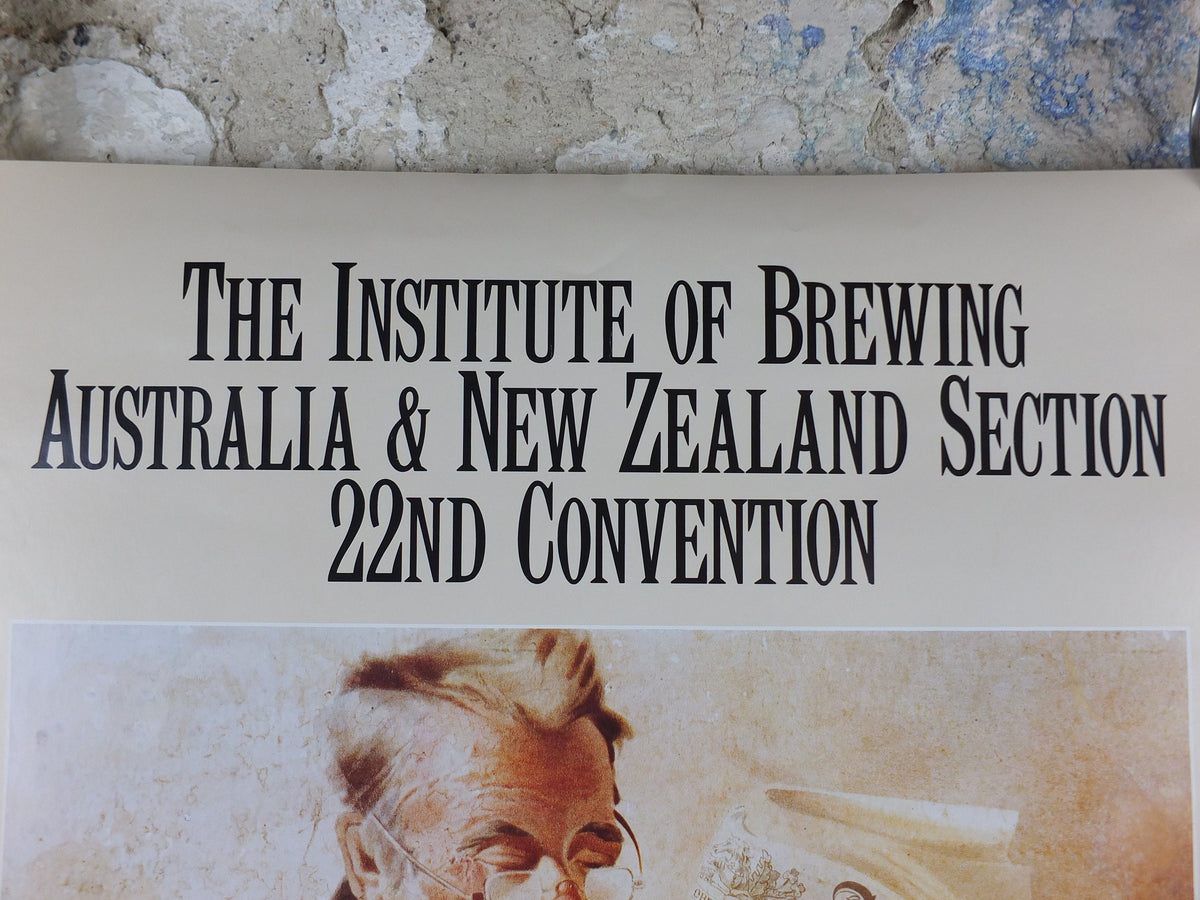 1992 Institute of Brewing Australia and New Zealand Poster, 22nd Convention Section, Melbourne, advertising lager beer, wall art decor