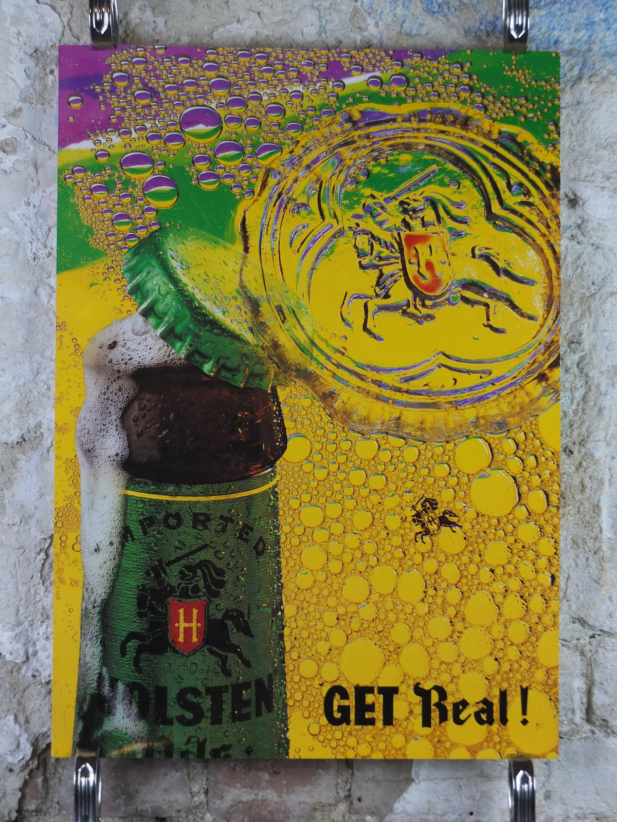 1996 Holstein Pils Poster, Get Real, Denis Leary, advertising lager beer, wall art decor