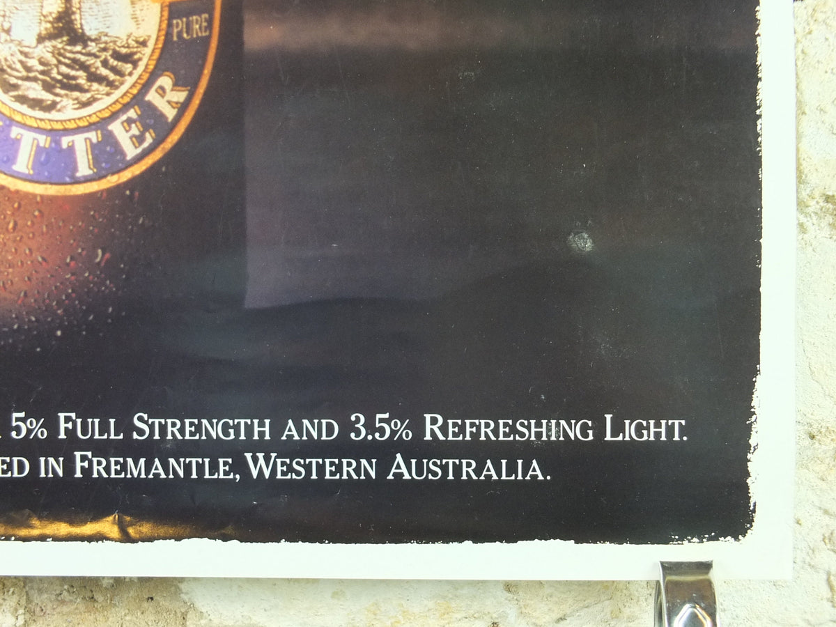1993 Mariner Bitter Poster, Brewing up a Storm, Fremantle Brewing Co Australia, advertising lager beer, wall art decor
