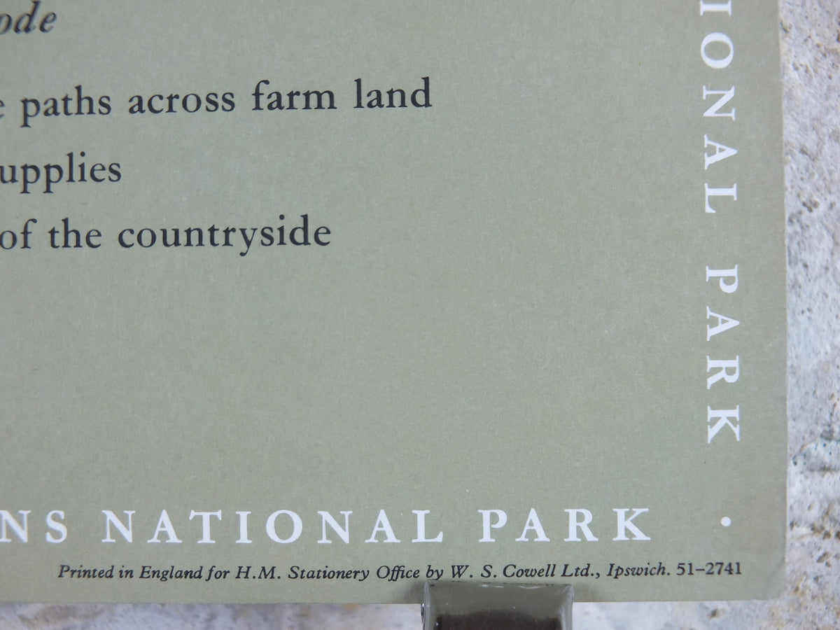 1965 Exmoor National Park Poster, John White Abbott, Porlock Bay, Travel and Tourism, walking trail, wall art decor