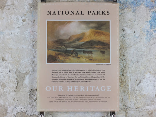 1965 North York Moors National Park Poster, John Sell Cotman, Sutton Bank, Travel and Tourism, walking trail, wall art decor