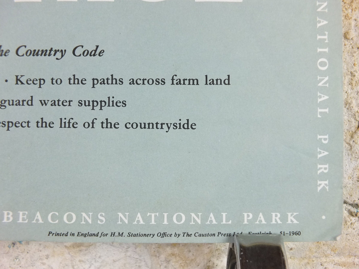 1965 Brecon Beacons National Park Poster, john Warwick Smith, Brecknock Mountains, Travel and Tourism, walking trail, wall art decor