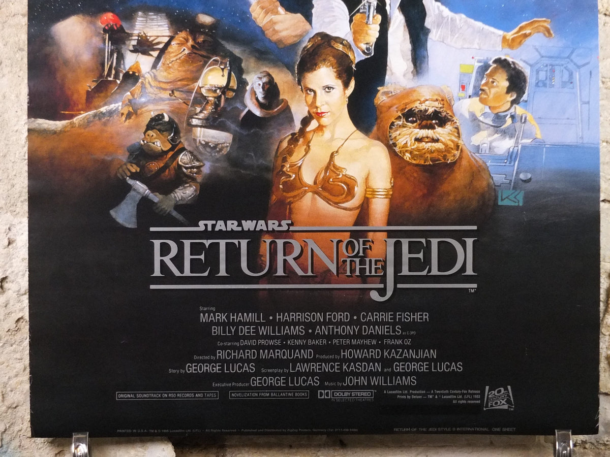1995 Return of the Jedi Poster, International Star Wars Style B, by Kazuhiko Sano, Zigzag Germany variation, film wall art decor