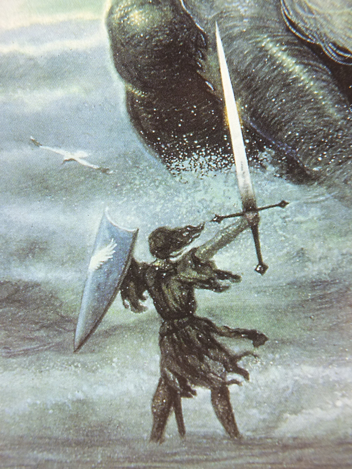 1999 Tolkien Unfinished Tales Poster, Ulmo Lord of Waters, by John Howe, Middle Earth pre Lord of the Rings, print wall art decor
