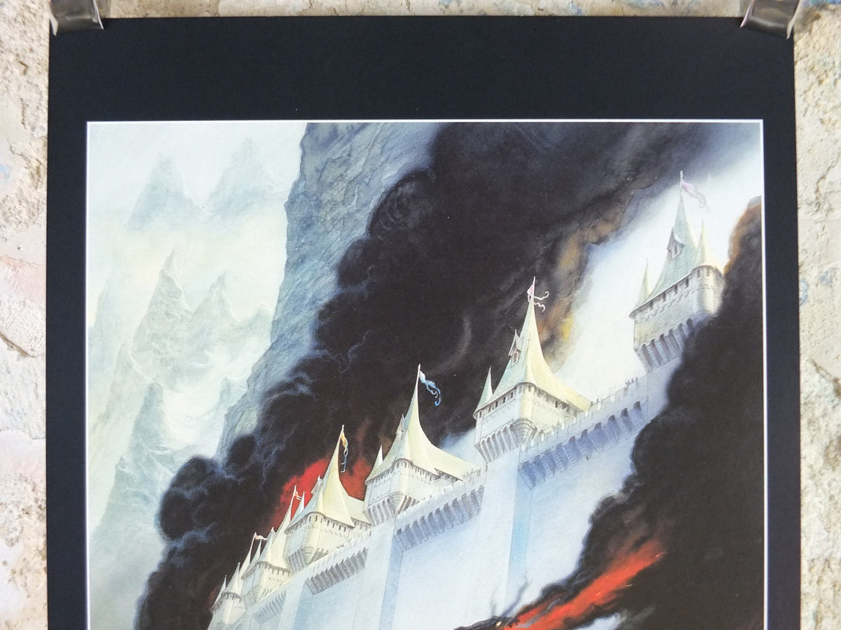 1999 Tolkien Silmarillion Poster, The Fall of Gondolin, by John Howe, Middle Earth pre Lord of the Rings, print wall art decor