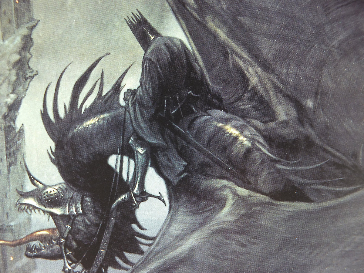 1999 Tolkien The Two Towers Poster, The Dark Tower and Nazgul, by John Howe, Middle Earth, Lord of the Rings, print wall art decor