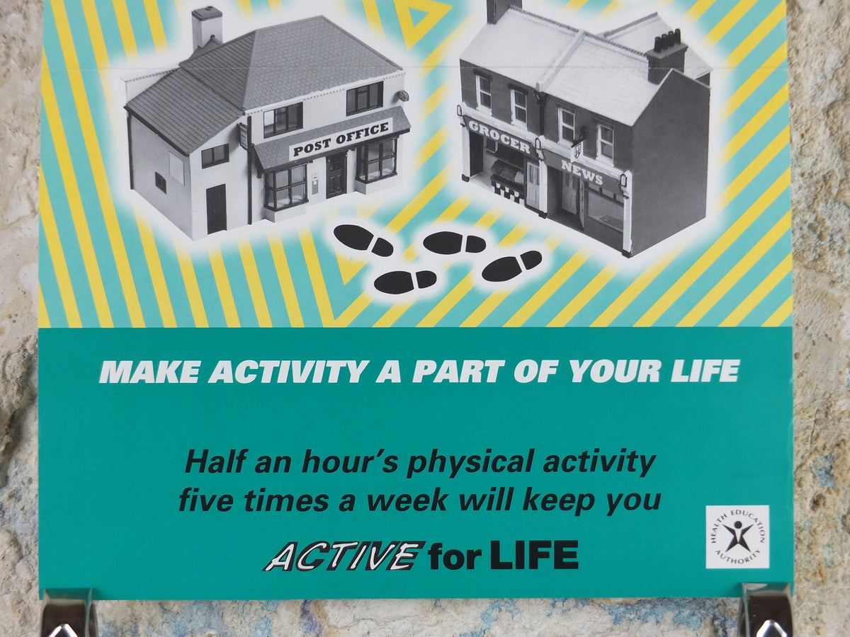 1990s Circuit Training Poster, Active for Life, Health Education Authority for healthy lifestyle, fitness advertising print wall art decor
