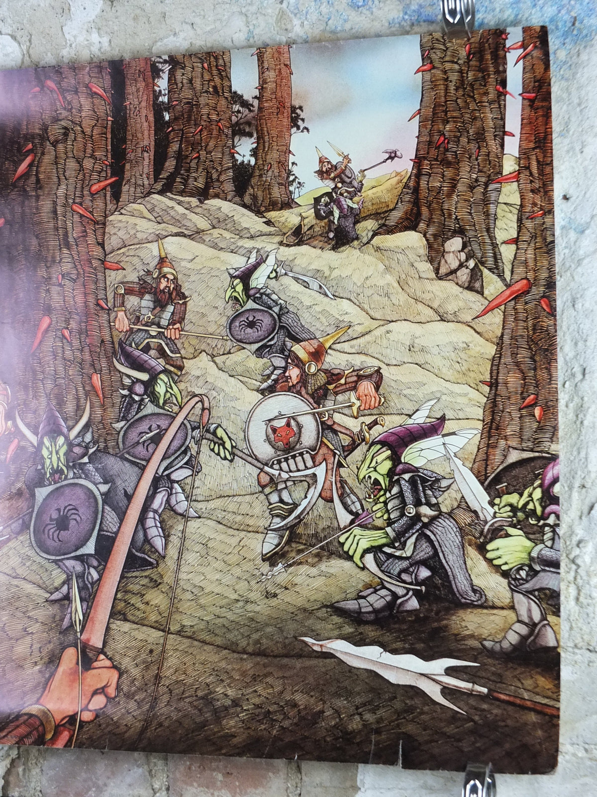 1970s Forest Reckoning Poster, GA35 epic adventure quest art by Rodney Matthews, Big O Posters, fantasy wall art decor