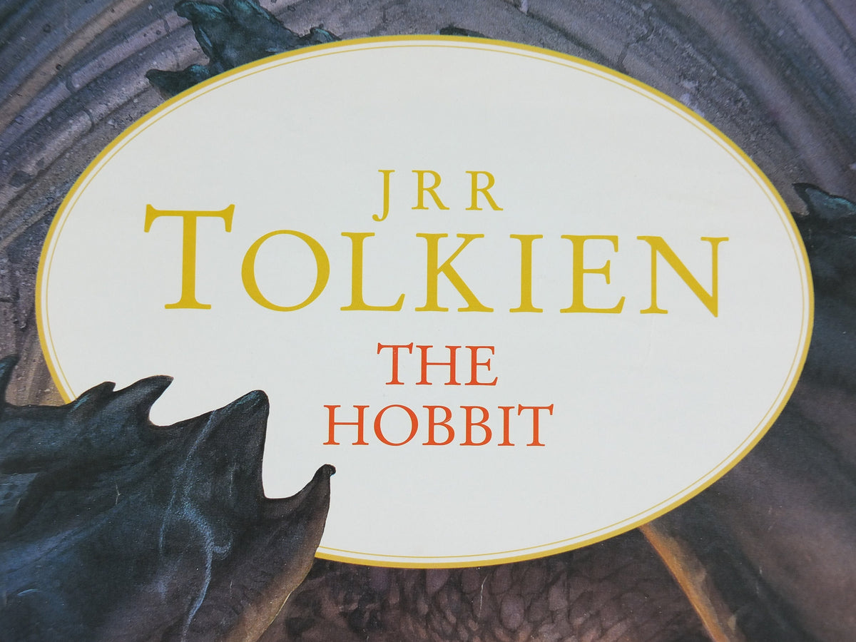 1992 Vintage Tolkien Centenary The Hobbit Poster, Smaug and the dragon hoard, Lonely Mountain, John Howe, illustration print wall art decor