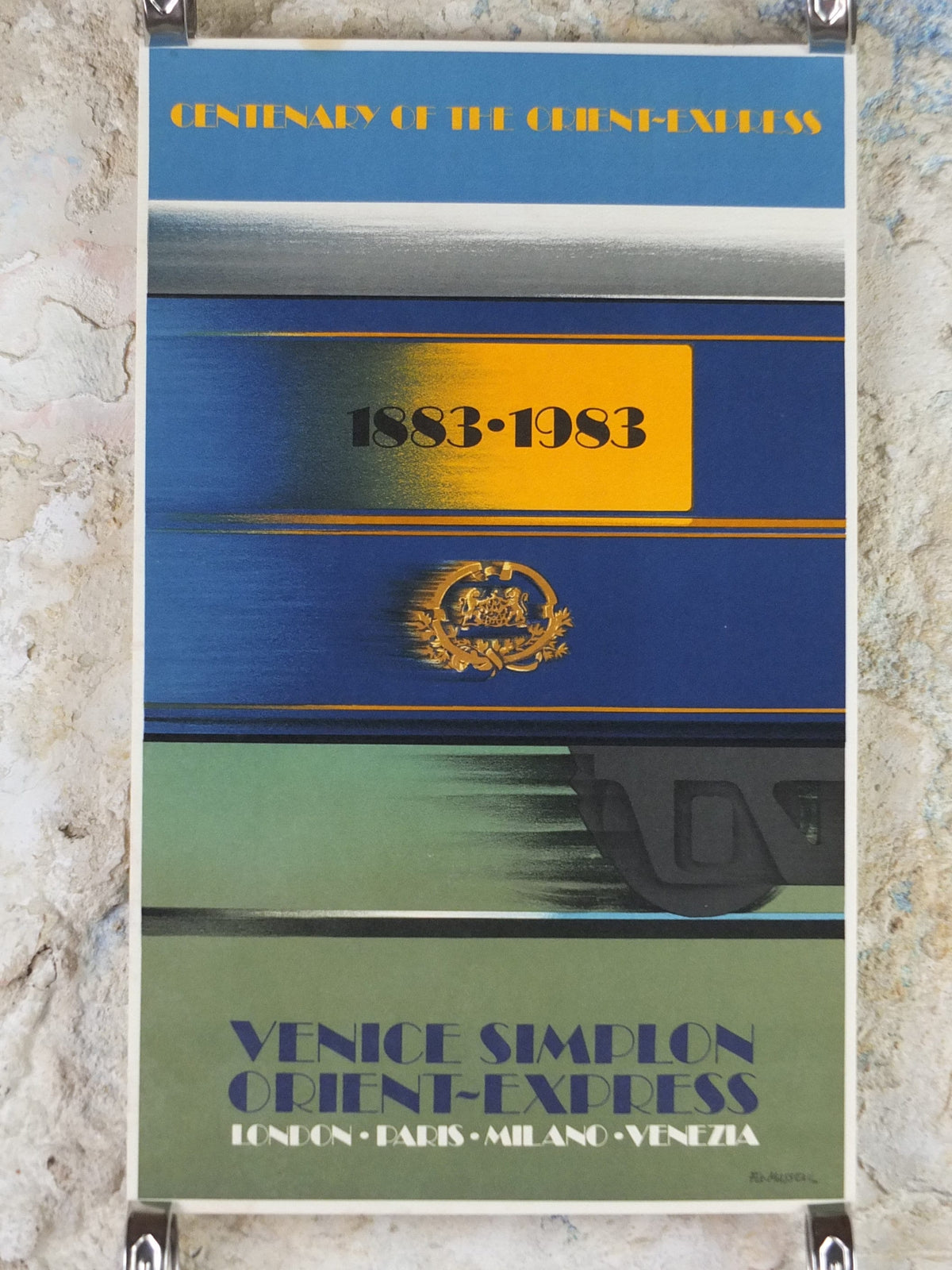 Original Venice Simplon Orient Express Poster, Centenary 1883-1983 Fix Masseau, 1985 limited edition of 200, train, art deco, wall art decor