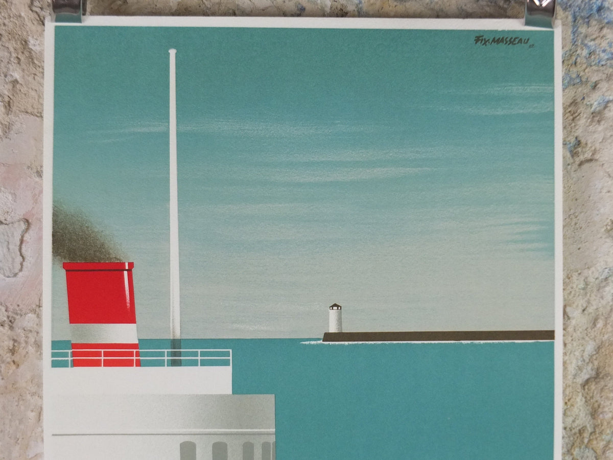 Original Venice Simplon Orient Express Poster, Dover Calais ferry, Fix Masseau, 1985 limited edition of 200, train, art deco, wall art decor