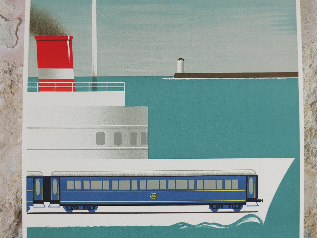 Original Venice Simplon Orient Express Poster, Dover Calais ferry, Fix Masseau, 1985 limited edition of 200, train, art deco, wall art decor