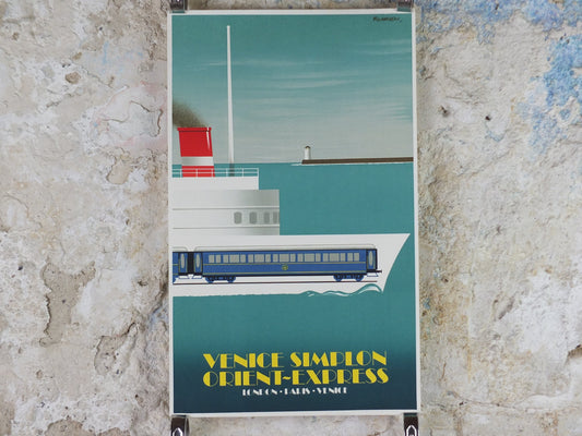 Original Venice Simplon Orient Express Poster, Dover Calais ferry, Fix Masseau, 1985 limited edition of 200, train, art deco, wall art decor
