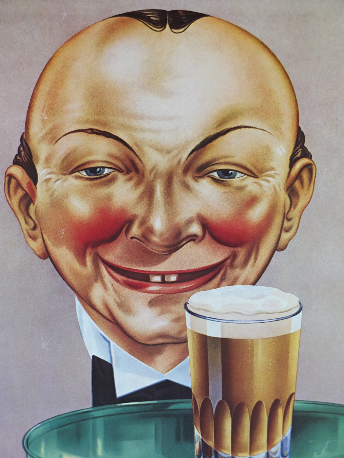 1980s Cincinatti Cream Poster, The Famous Cinci, Who wants the handsome waiter, advertising lager beer, wall art decor