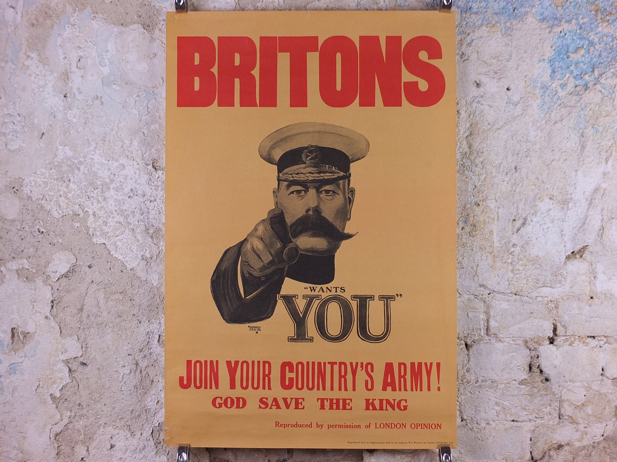 1970s Vintage Lord Kitchener Wants You Poster, World War 1 WW1 1914, propaganda print wall art decor