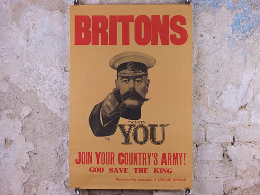 1970s Vintage Lord Kitchener Wants You Poster, World War 1 WW1 1914, propaganda print wall art decor