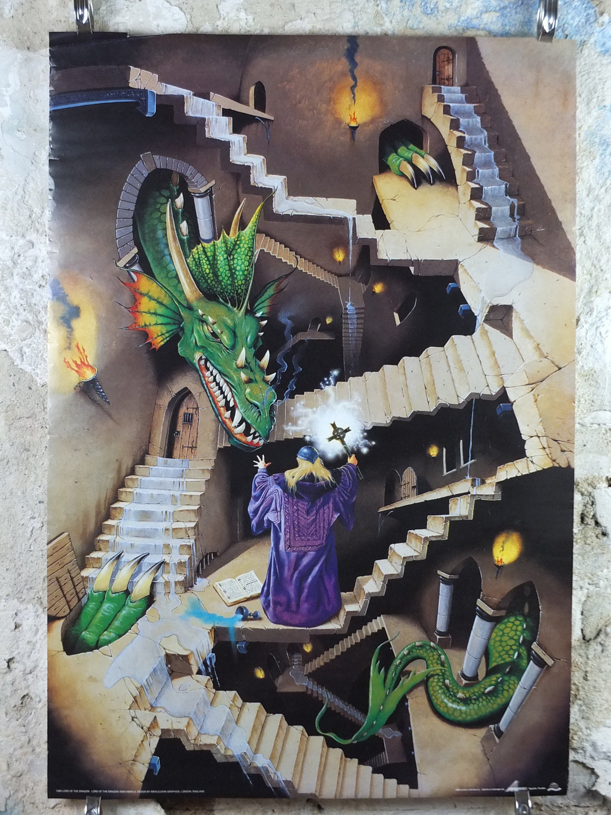 1995 Lord of the Dragon Poster, by Max Henkle, From Scandecor, 1260, fantasy wall art decor
