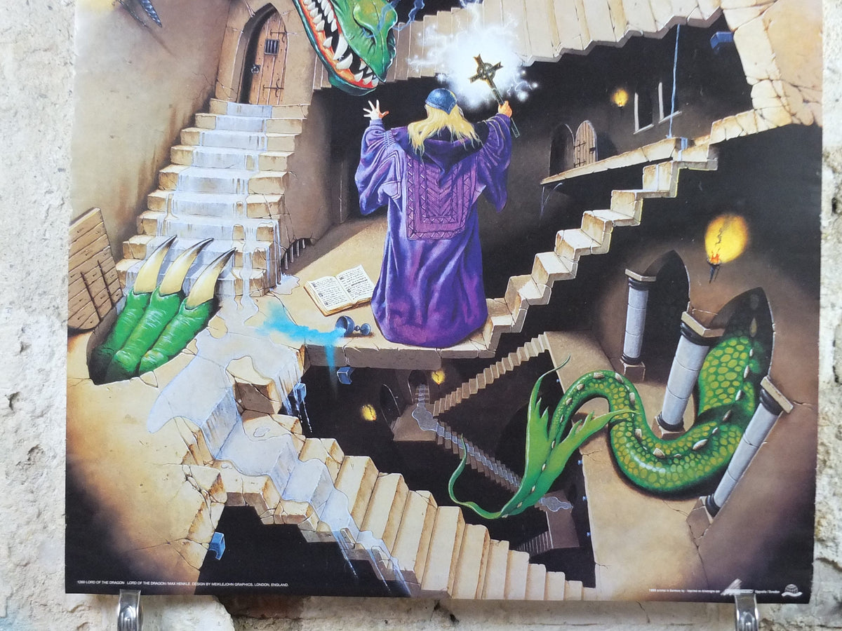 1995 Lord of the Dragon Poster, by Max Henkle, From Scandecor, 1260, fantasy wall art decor