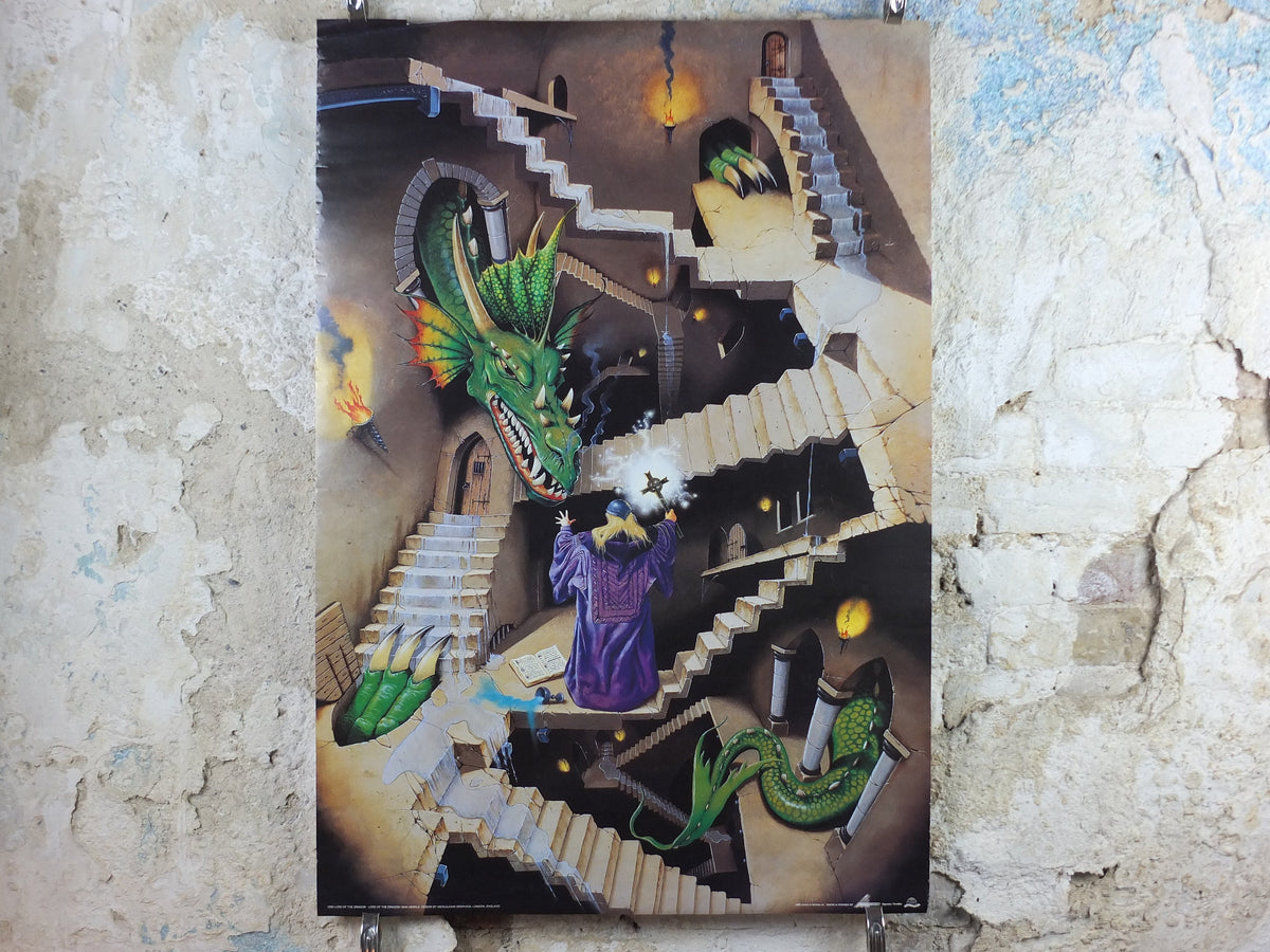 1995 Lord of the Dragon Poster, by Max Henkle, From Scandecor, 1260, fantasy wall art decor