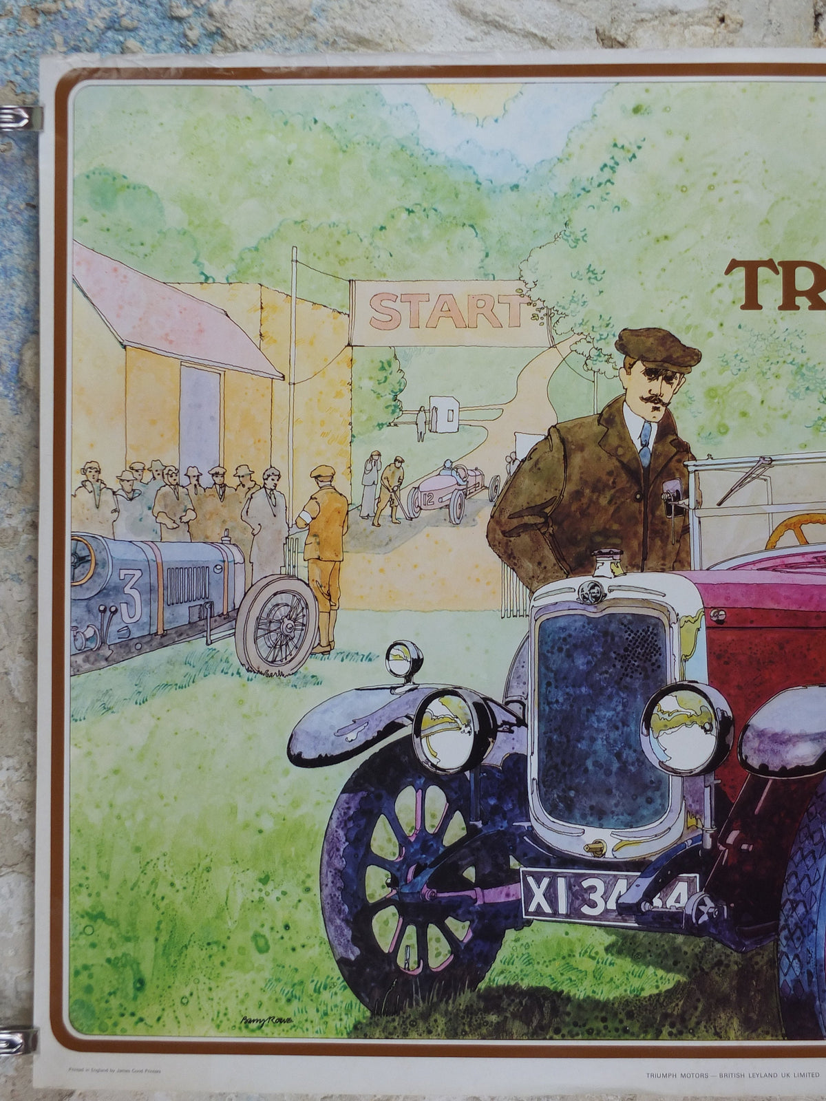 1973 Triumph 1923 10-20 Poster, from dealer showroom 50 years golden anniversary by Barry Lowe, 10/20 motorsport, sports car, wall art decor