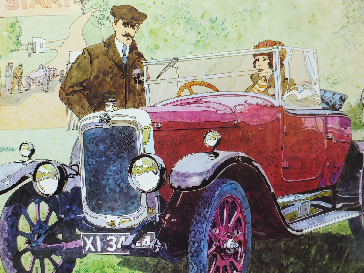 1973 Triumph 1923 10-20 Poster, from dealer showroom 50 years golden anniversary by Barry Lowe, 10/20 motorsport, sports car, wall art decor