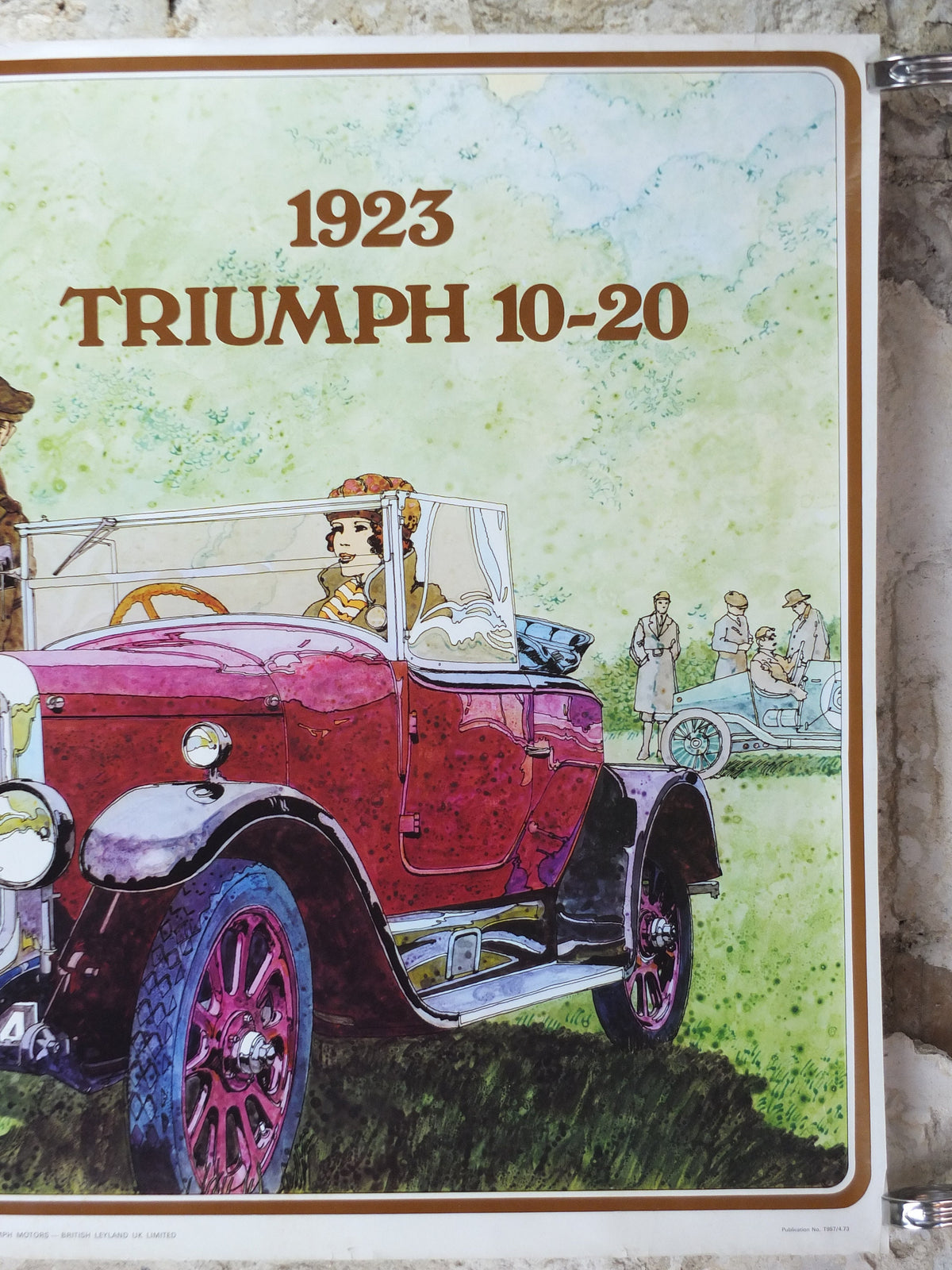 1973 Triumph 1923 10-20 Poster, from dealer showroom 50 years golden anniversary by Barry Lowe, 10/20 motorsport, sports car, wall art decor