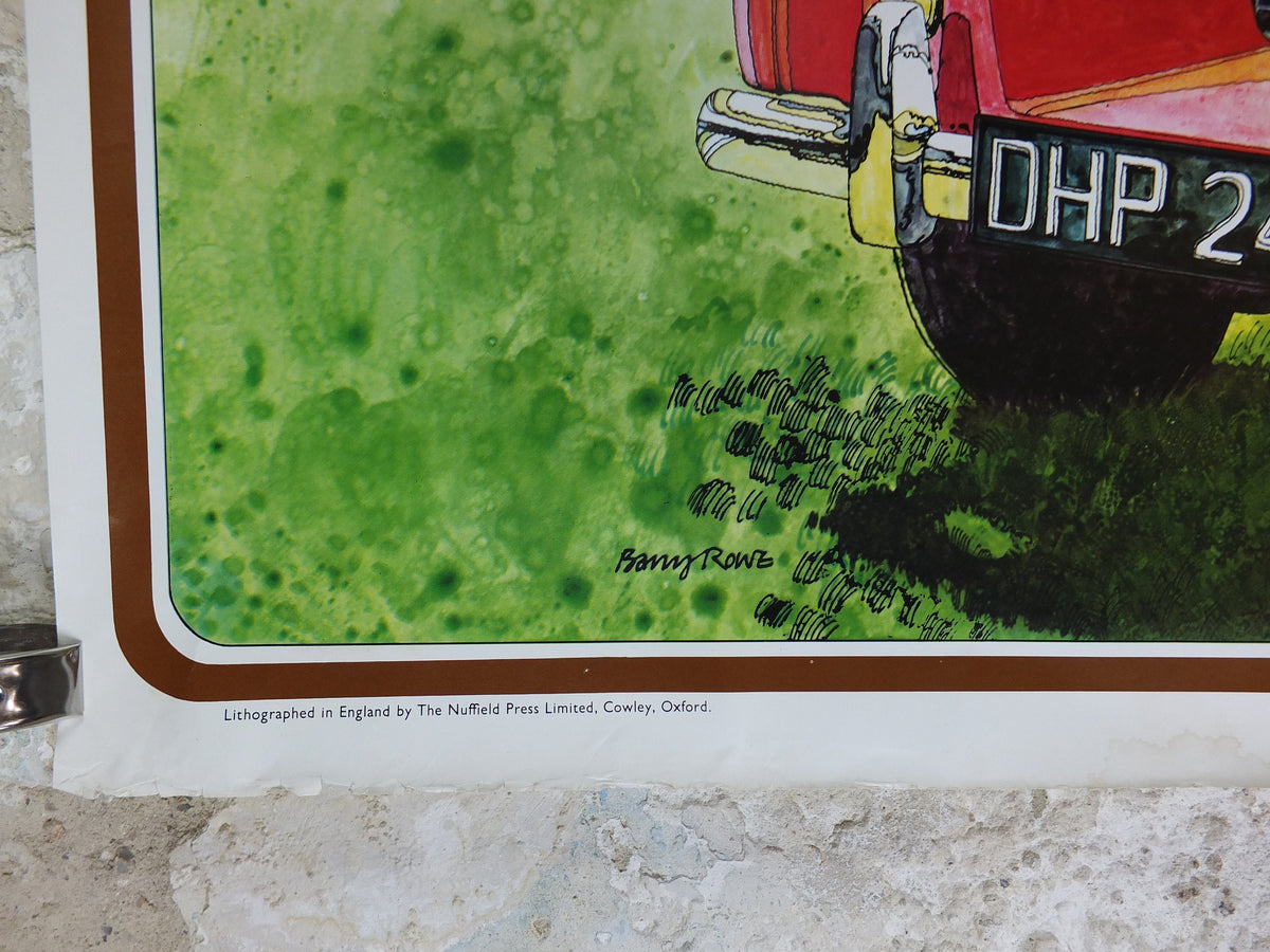 1973 Triumph 1954 TR2 Poster, from dealer showroom 50 years golden anniversary by Barry Lowe, TR 2, sports car, wall art decor