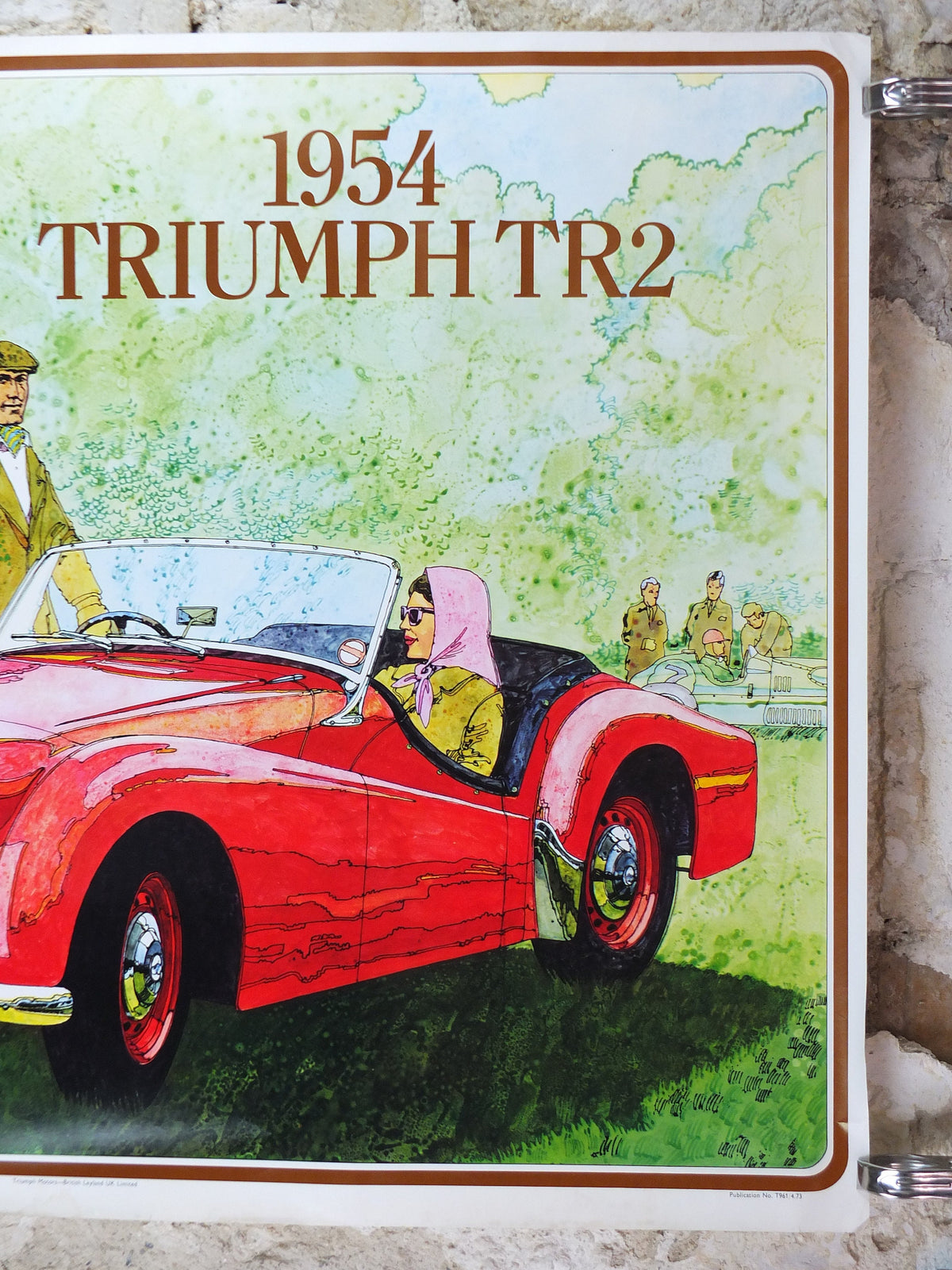 1973 Triumph 1954 TR2 Poster, from dealer showroom 50 years golden anniversary by Barry Lowe, TR 2, sports car, wall art decor