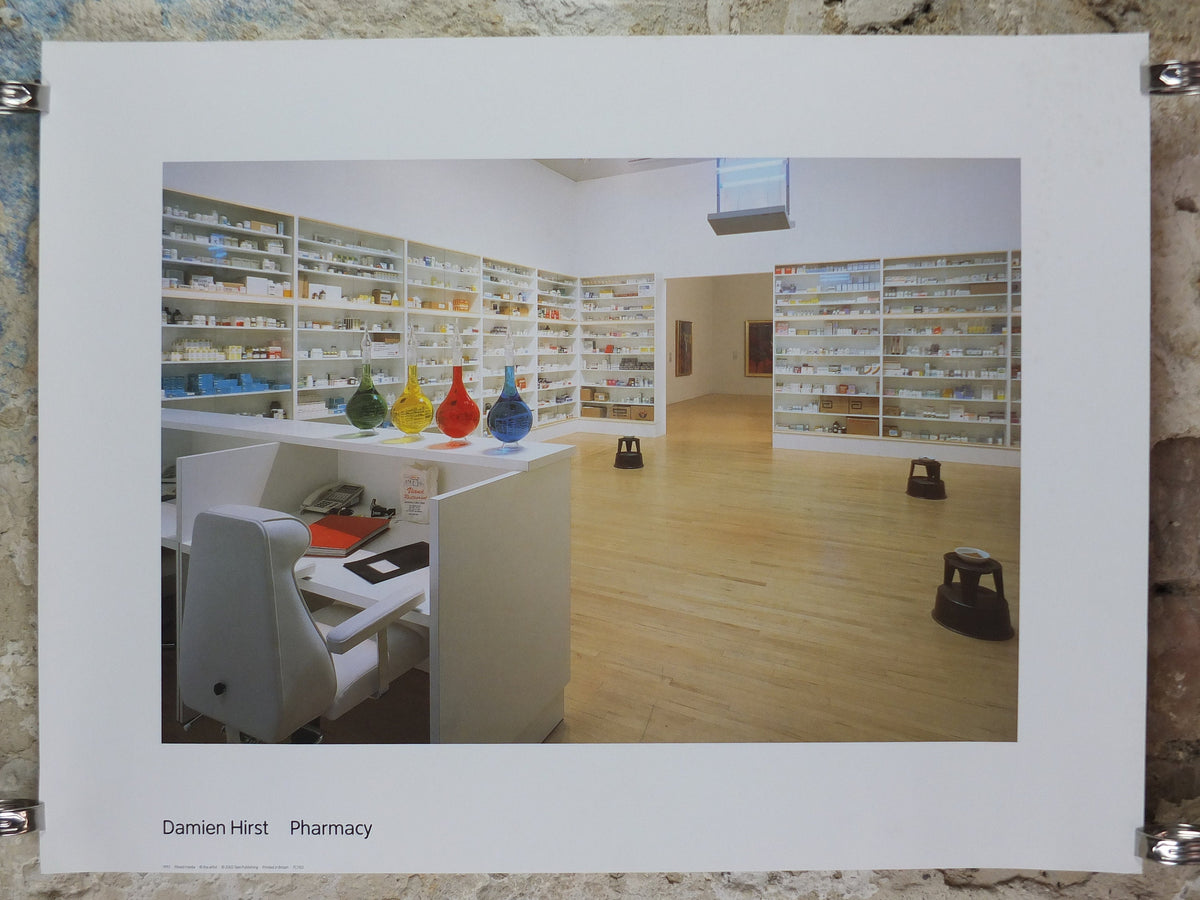 2002 Damien Hirst Pharmacy Poster, Modern Art from the Tate Gallery, Notting Hill restaurant, gallery exhibition wall art decor