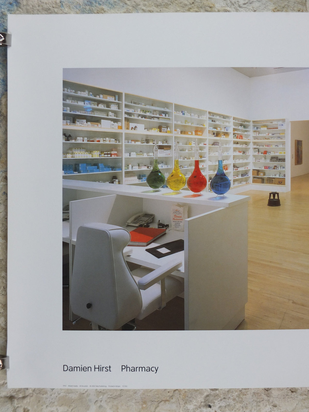 2002 Damien Hirst Pharmacy Poster, Modern Art from the Tate Gallery, Notting Hill restaurant, gallery exhibition wall art decor