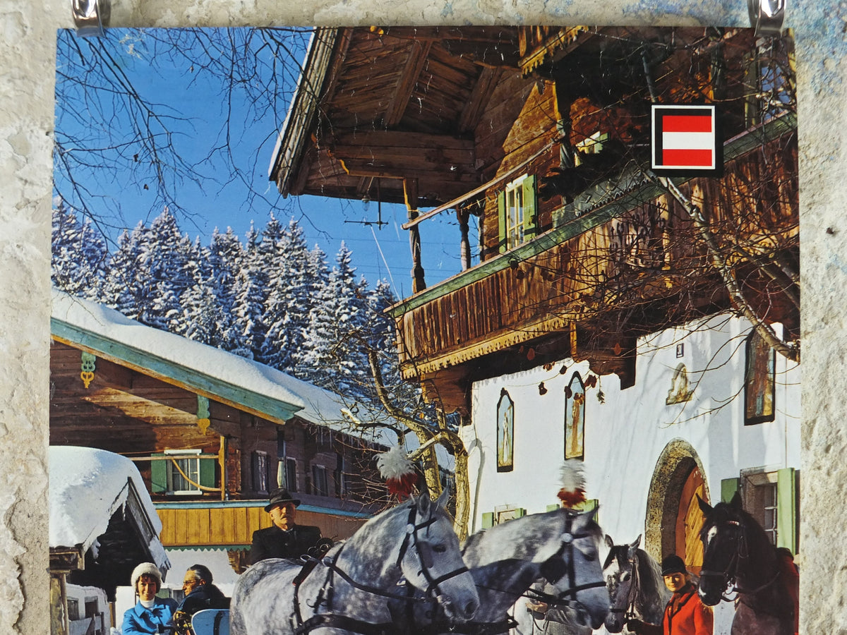 1970s Austrian Ski Resort Poster, St Johann in Tyrol, published by Austrian Federal Government, travel tourism skiing, wall art decor, 1970s