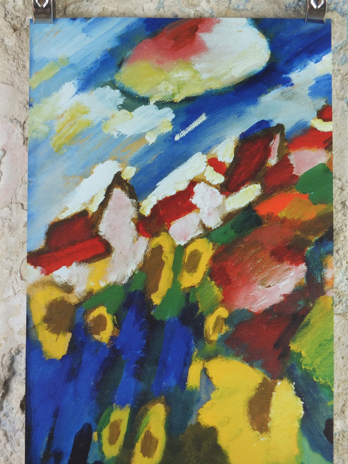Narrow Wassily Kandinsky Poster, Murnau Garden II detail 1910, abstract art and expressionism, gallery exhibition wall art decor