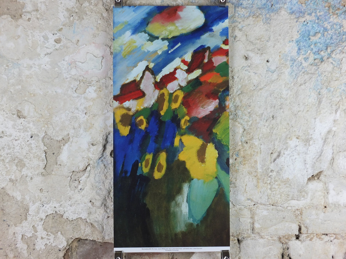 Narrow Wassily Kandinsky Poster, Murnau Garden II detail 1910, abstract art and expressionism, gallery exhibition wall art decor