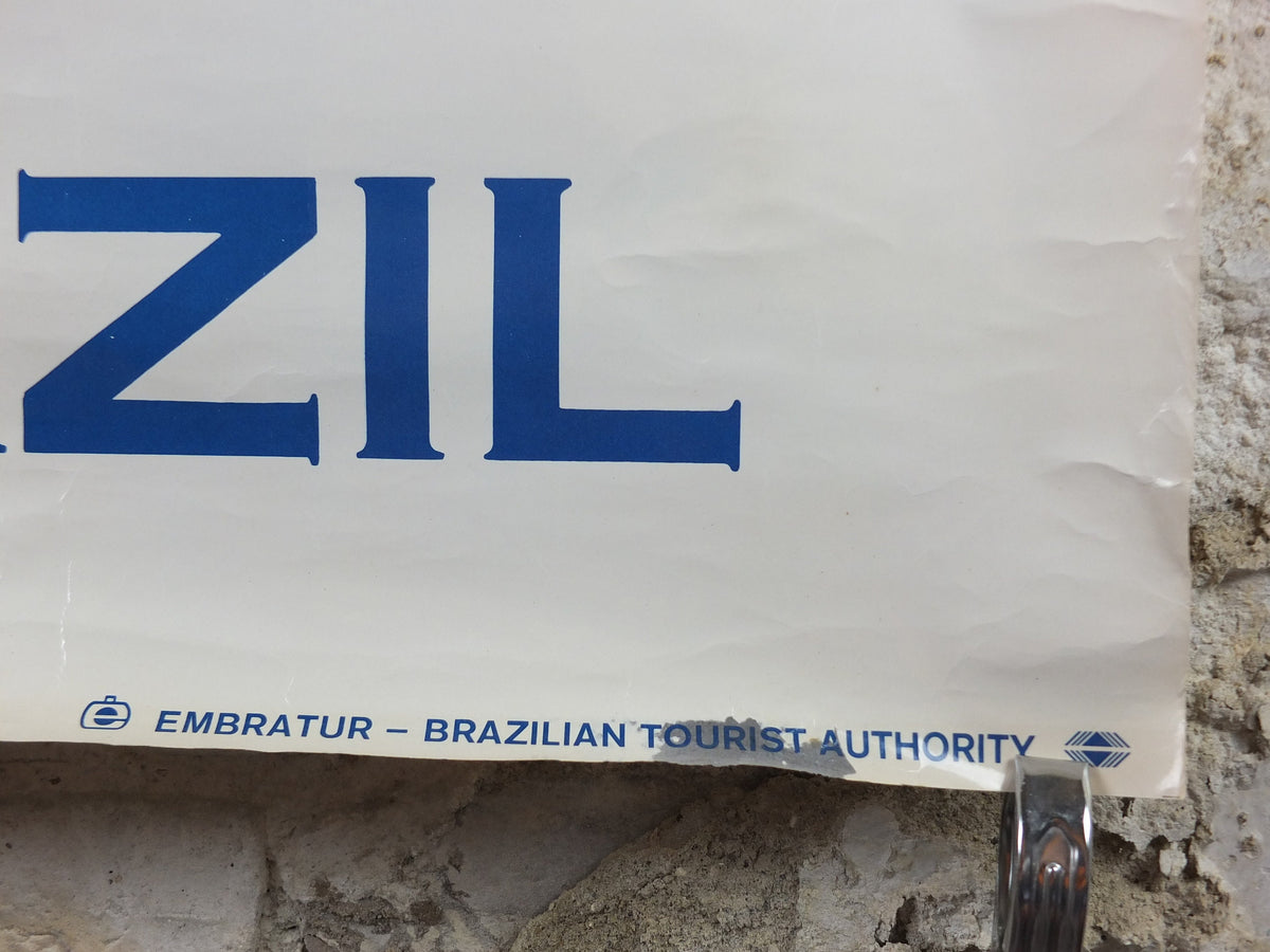 1970s Brazil Travel Poster, montage of sights from Brazil, Brazilian Tourist Authority, travel tourism, advertising print, wall art decor