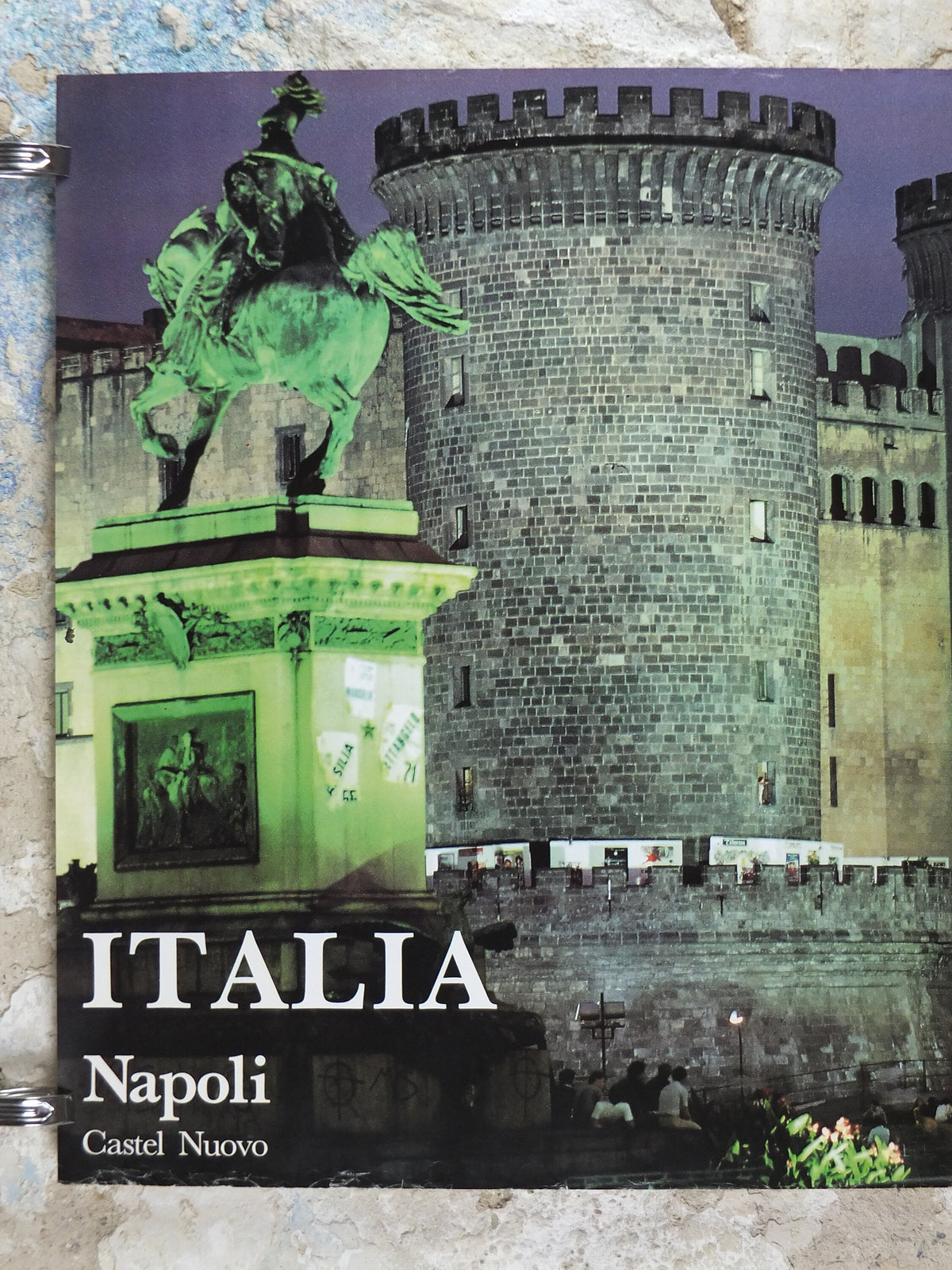 1980s Naples Travel Poster, Castel Nuovo, Napoli, Vintage Italian, Italy travel tourism, holiday vacation, wall art decor
