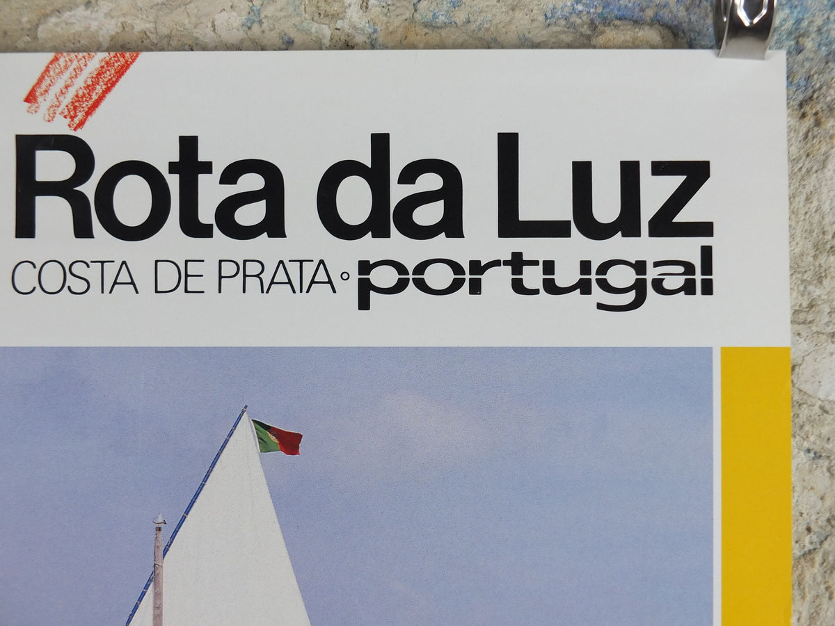 1980s Rota da Luz Poster, Costa de Prata, Vintage Portugal, Portuguese travel tourism, holiday vacation, wall art decor